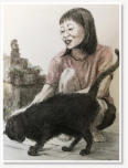Jen Wong. A Good Friend and Her Cat. Oil on canvas.