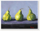 Marilyn Johnston. Three Pears. Acrylic on canvas.