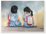 Evelyn Chung. Friends. Watercolour on paper.