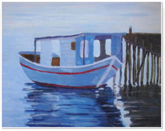 RPP. Boat and Reflection. Acrylic on canvas.