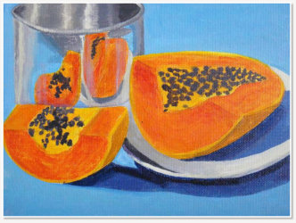 Ho Kuan Yu. Papaya. Acrylic on canvas.