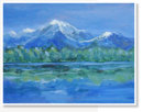 Sandra Hui. Mountains and Lake. Acrylic on canvas.