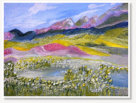Belinda Low. Mountains and Pond. Acrylic on canvas.