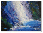 Padmaja. Waterfall. Acrylic on canvas.