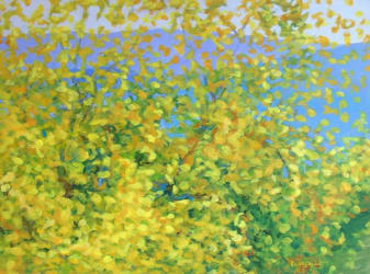 Autumn Leaves and Blue Mountains 1999 Acrylic on canvas 102 x 76 cm   SGD9,000