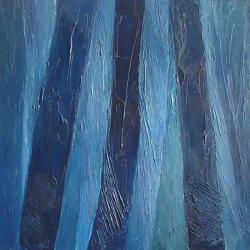 Rubber Trees (Blue)   1994   Acrylic on canvas   61 x 61 cm   SGD3,000