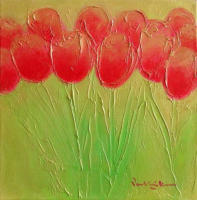 Tulips 121 2008 Acrylic on canvas 25 x 25 cm